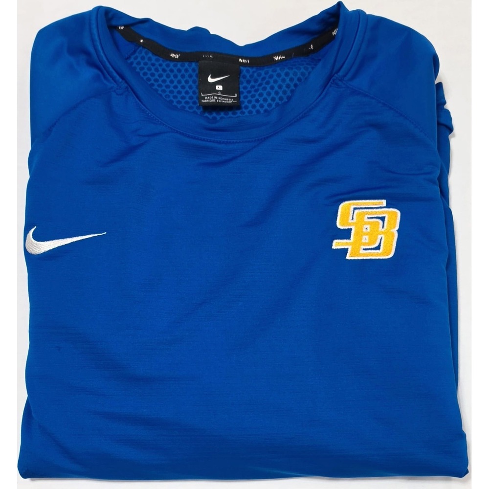 Nike Santa Barbara Spandex Crew Neck Royal Blue Pullover Large - Picture 5 of 6